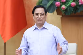 Thủ tướng Phạm Minh Chính chủ trì cuộc họp. (Ảnh: Dương Giang/TTXVN)