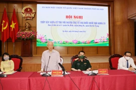 Tổng Bí thư Nguyễn Phú Trọng, Bí thư Quân ủy Trung ương trình bày Chương trình hành động. (Ảnh: Trí Dũng/TTXVN)