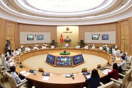 Quang cảnh Hội nghị trực tuyến toàn quốc về phòng, chống dịch COVID-19. (Ảnh: Dương Giang/TTXVN)