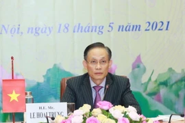 Ông Lê Hoài Trung, Ủy viên Trung ương Đảng, Trưởng Ban Đối ngoại Trung ương chủ trì Hội nghị. (Ảnh: Phương Hoa/TTXVN)