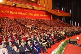 Đại biểu dự phiên khai mạc Đại hội XIII của Đảng. (Ảnh: TTXVN)