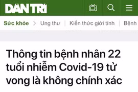 Thông tin cải chính trên báo Dân Trí. 