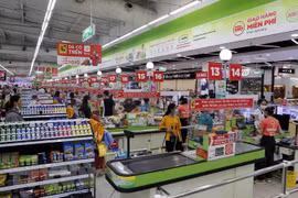 Khách hàng mua sắm tại siêu thị. (Ảnh: Trần Việt/TTXVN)