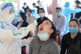 Lấy mẫu xét nghiệm SARS-CoV-2. (Ảnh: TTXVN)