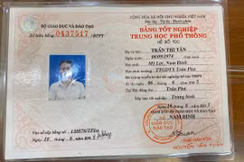 Tấm bằng tốt nghiệp cấp 3 của bà Trần Thị Tân vừa được Sở Giáo dục-Đào tạo Nam Định xác định là không hợp pháp. (Nguồn: Báo Đại đoàn kết)