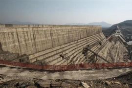 Công trường xây dựng đập thủy điện Đại Phục hưng ở gần Guba, Ethiopia, ngày 26/12/2019. Ảnh: AFP/ TTXVN