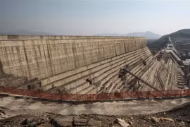 Công trường xây dựng đập thủy điện Đại Phục hưng ở gần Guba, Ethiopia, ngày 26/12/2019. Ảnh: AFP/ TTXVN