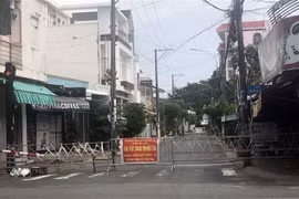 Kiên Giang khoanh vùng thực hiện giãn cách xã hội để thực hiện phòng, chống COVID-19. (Ảnh: Lê Sen/TTXVN)