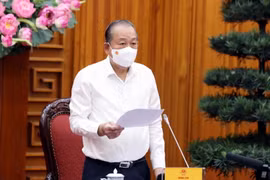 Phó Thủ tướng Thường trực Trương Hòa Bình, Chủ tịch Hội đồng Tư vấn đặc xá năm 2021 phát biểu. (Ảnh: Phạm Kiên/TTXVN)