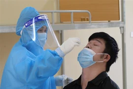 Lấy mẫu xét nghiệm SARS-CoV-2. (Nguồn: TTXVN)