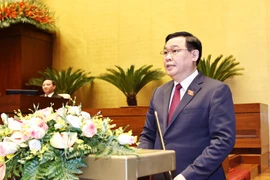 Chủ tịch Quốc hội Vương Đình Huệ phát biểu tại lễ bế mạc. (Ảnh: Trọng Đức/TTXVN)