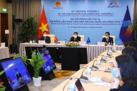 Chủ nhiệm Ủy ban Đối ngoại Vũ Hải Hà dẫn đầu Đoàn đại biểu Quốc hội Việt Nam dự Hội nghị Ủy ban Chính trị được tổ chức theo hình thức trực tuyến. (Ảnh: Nguyễn Điệp/TTXVN)