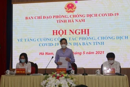 Bí thư Tỉnh ủy Hà Nam Lê Thị Thủy phát biểu chỉ đạo tại hội nghị. (Ảnh: Thanh Tuấn/TTXVN)