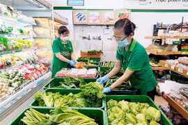 Thực phẩm tươi sống có nguồn cung dồi dào tại siêu thị Thành phố Hồ Chí Minh. (Ảnh: TTXVN phát)