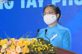 Chủ tịch Hội Liên hiệp Phụ nữ Việt Nam Hà Thị Nga phát biểu tại sự kiện. (Nguồn: Hội Liên hiệp Phụ nữ Việt Nam)