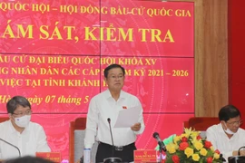 Đại tướng Đỗ Bá Tỵ, Phó Chủ tịch Quốc hội, phát biểu chỉ đạo tại buổi làm việc. (Ảnh: Tiên Minh/TTXVN)