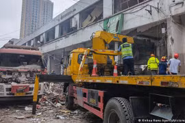 Hiện trường vụ nổ khí gas. (Nguồn: Xinhua)