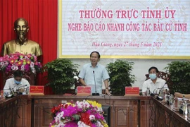 Bí thư Tỉnh ủy Hậu Giang Lê Tiến Châu phát biểu tại Hội nghị. (Ảnh: Duy Khương/TTXVN)