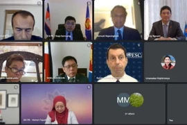 Ủy ban các Đại diện thường trực tại ASEAN (CPR) và đại diện Liên hợp quốc họp kiểm điểm tiến độ triển khai các dự án và hoạt động hợp tác trong khuôn khổ Kế hoạch hành động ASEAN-Liên hợp quốc giai đoạn 2016-2020 và giai đoạn 2021-2025. (Ảnh: TTXVN phát)