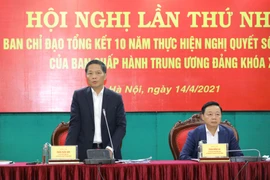 Ông Trần Tuấn Anh, Ủy viên Bộ Chính trị, Trưởng Ban Kinh tế Trung ương, Trưởng Ban Chỉ đạo phát biểu chỉ đạo. (Ảnh: Văn Điệp/TTXVN)