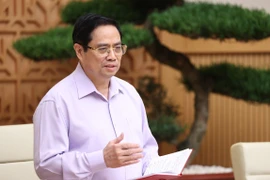 Thủ tướng Chính phủ Phạm Minh Chính phát biểu tại buổi họp trực tuyến Chính phủ với các địa phương. (Ảnh: Dương Giang/TTXVN)