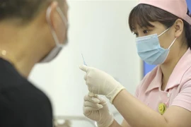 Tiêm vaccine COVIVAC cho tình nguyện viên. (Ảnh: Minh Quyết/TTXVN)