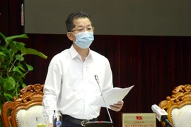 Ủy viên Trung ương Đảng, Bí thư Thành ủy, Trưởng Ban chỉ đạo công tác bầu cử thành phố Đà Nẵng Nguyễn Văn Quảng phát biểu. (Ảnh: Quốc Dũng/TTXVN)