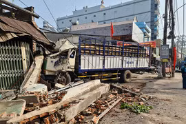 Hiện trường vụ tai nạn. (Ảnh: Baobienhoa.com.vn)