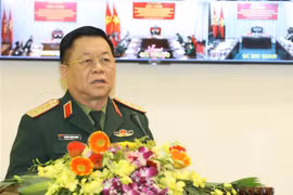 Thượng tướng Nguyễn Trọng Nghĩa, Phó Chủ nhiệm Tổng cục Chính trị Quân đội nhân dân Việt Nam phát biểu. (Ảnh: Văn Điệp/TTXVN)