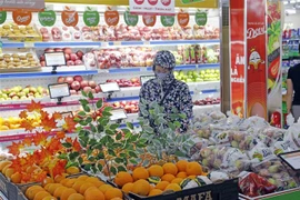 Lượng hàng hóa dồi dào tại một siêu thị ở Hà Nội. (Ảnh: Trần Việt/TTXVN)