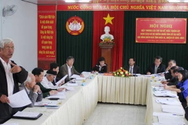 Quang cảnh hội nghị hiệp thương lần thứ hai, giới thiệu sơ bộ danh sách người ra ứng cử đại biểu Quốc hội và HĐND tỉnh Lâm Đồng nhiệm kỳ 2016-2021. (Ảnh: Phạm Kha/TTXVN)