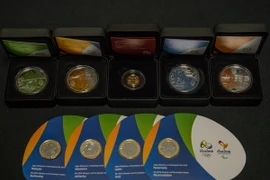 Bộ sưu tập tiền xu Olympic Rio 2016. (Nguồn: AFP/TTXVN)