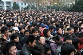 Các học sinh Trung Quốc tại thành phố Hợp Phì, tỉnh An Huy. (Nguồn: AFP/TTXVN)