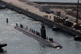 Tàu ngầm chạy năng lượng hạt nhân USS Cheyenne của Mỹ. (Nguồn: Yonhap/TTXVN)