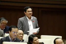 Đại biểu Quốc hội tỉnh Hà Tĩnh Nguyễn Văn Sơn phát biểu ý kiến. (Ảnh: An Đăng/TTXVN)