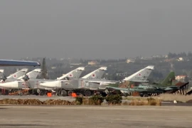 Các máy bay chiến đấu của Nga tại căn cứ quân sự ở tỉnh Latakia, miền Tây Bắc Syria ngày 16/2. (Nguồn: AFP/TTXVN)