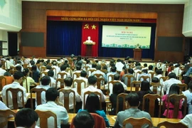 Hội nghị tập huấn nghiệp vụ công tác bầu cử Đại biểu Quốc hội khóa XIV và Đại biểu Hội đồng nhân dân các cấp nhiệm kỳ 2016-2021 tại Quảng Nam. (Ảnh: Đoàn Hữu Trung/TTXVN)