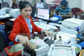 Giao dịch tại Agribank. (Ảnh: Trần Việt/TTXVN)