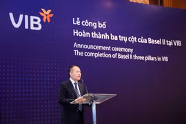 Ông Hàn Ngọc Vũ, Tổng Giám đốc VIB chia sẻ tại lễ công bố. (Ảnh: CTV/Vietnam+)