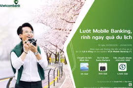 Vietcombank triển khai chương trình lướt Mobile B@nking – rinh ngay quà du lịch. (Ảnh: CTV)