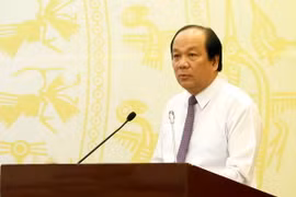 Bộ trưởng, Chủ nhiệm Văn phòng Chính phủ Mai Tiến Dũng phát biểu tại cuộc họp. (Ảnh: Anh Linh/TTXVN)