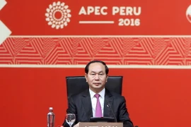 Chủ tịch nước Trần Đại Quang dự khai mạc Hội nghị các nhà lãnh đạo các nền kinh tế thuộc APEC Peru 2016. (Ảnh: Nhan Sáng/TTXVN)