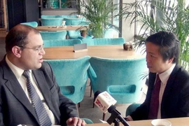 Chuyên gia Aleksey Fenenko trả lời phỏng vấn phóng viên TTXVN. (Ảnh: Dương Trí-Quang Vinh/Vietnam+)