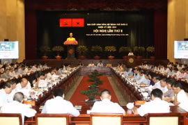 Quang cảnh Hội nghị lần thứ 8, Ban chấp hành Đảng bộ Thành phố Hồ Chí Minh khóa X. (Ảnh: Thanh Vũ/TTXVN)