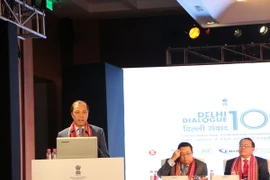 Thứ trưởng Ngoại giao Nguyễn Quốc Dũng phát biểu tại Đối thoại Delhi X. (Ảnh: Huy Bình/Vietnam+)