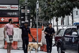 Cảnh sát Malaysia tuần tra tại Kuala Lumpur. (Nguồn: AFP/TTXVN)