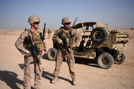 Binh sỹ Mỹ làm nhiệm vụ tại căn cứ quân sự Shorab, Lashkar Gah, tỉnh Helmand, Afghanistan. (Nguồn: AFP/TTXVN)