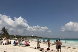 Bãi biển thuộc Công viên quốc gia Tulum ở bang Quintana Roo, Mexico. (Nguồn: AFP/TTXVN)