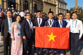 Cả 4 thí sinh Việt Nam tham dự Olympic Hóa học quốc tế năm 2018 đều giành huy chương. (Ảnh:TTXVN phát)