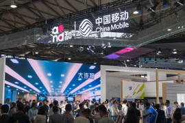 Gian hàng của China Mobile tại Hội nghị di động thế giới ở Thượng Hải, Trung Quốc ngày 27/6. (Ảnh: AFP/ TTXVN)